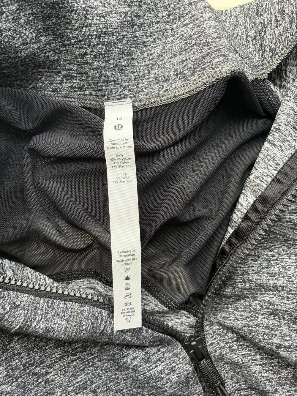 Lululemon Define Jacket Luon Heathered Black Size 16 Like New Tag Included